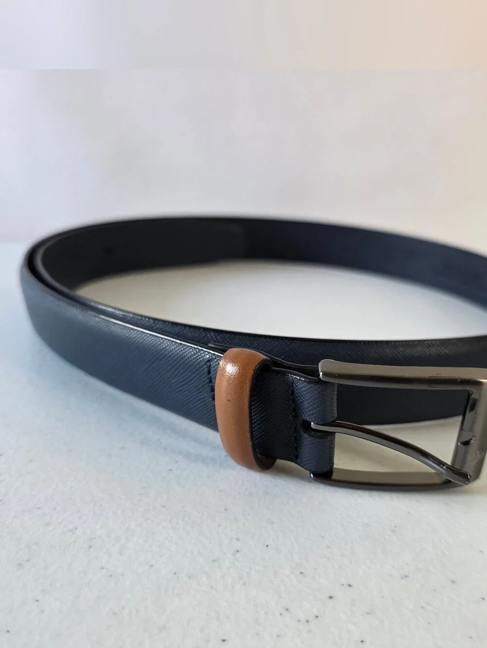 Penguin Full Grain Cowhide Leather Belt Size 40 Blue Casual Preppy Office
